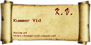 Kummer Vid névjegykártya